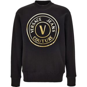 Versace Jeans Couturevoor mannen. 78GAIT01-CF01T Sweatshirt Zeefdruk zwart (M), Casual, Katoen