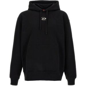 Diesel, Heren, Sweatshirts & Hoodies, Zwart, Maat: M Katoen,