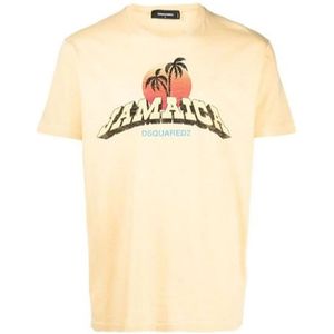 Dsquared2, Heren, Tops, Beige, Maat: S Katoen,
