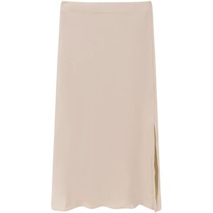 Brunello Cucinelli, Dames, Rokken, Beige, Maat: XS Satijn,
