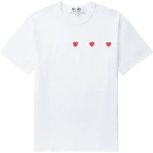 Comme des Garçons Play, unisex, Tops, Wit, Maat: XL Katoen,