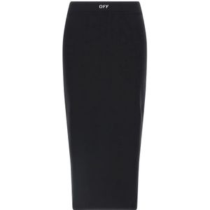 Off White, Dames, Rokken, Zwart, Maat: XS Polyamide,
