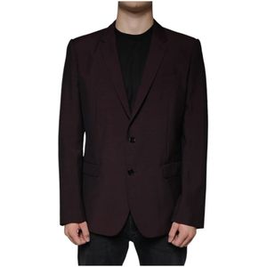 Dolce & Gabbana - Wollen Blazer - Rood - Slanke Pasvorm
