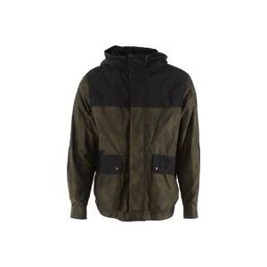 Woolrich Heren Zwart/Groen Polyester Jas , Green , Heren , Maat: S