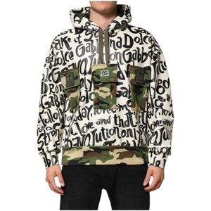 Dolce & Gabbana, Heren, Sweatshirts & Hoodies, Veelkleurig, Maat: M Katoen,
