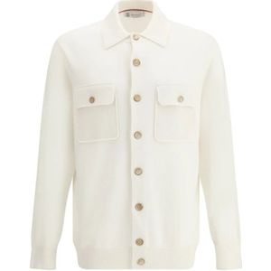 Brunello Cucinelli, Heren, Truien, Wit, Maat: M Kasjmier,