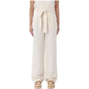 Woolrich, Dames, Broeken, Wit, Maat: M Linnen,