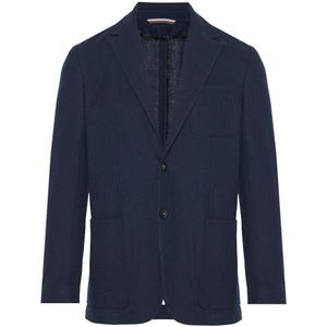 Canali, Heren, Jassen, Blauw, Maat: 2XL Katoen,