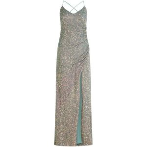 Vera Mont - Avondjurk - Blauw - Elegante Avondjurk met Ruches en Split