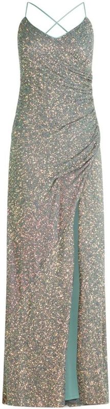 Vera Mont - Avondjurk - Blauw - Elegante Avondjurk met Ruches en Split