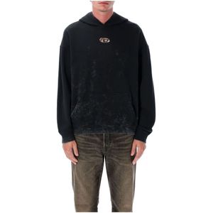 Diesel, Heren, Sweatshirts & Hoodies, Zwart, Maat: XL Katoen,