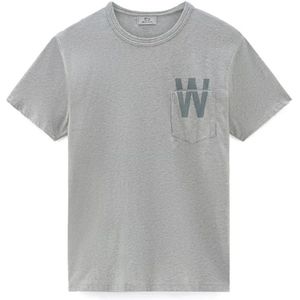 Woolrich, Heren, Tops, Grijs, Maat: M Katoen,