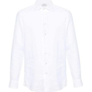 Etro, Heren, Overhemden, Wit, Maat: 3XL Linnen,