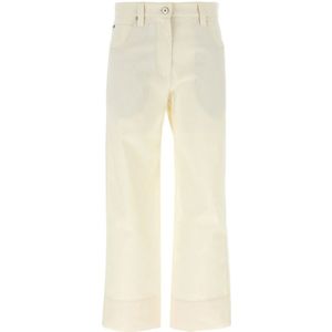 Brunello Cucinelli, Dames, Broeken, Beige, Maat: M Katoen,