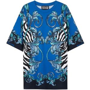 Versace Jeans Couture, Heren, Tops, Blauw, Maat: XL Katoen,