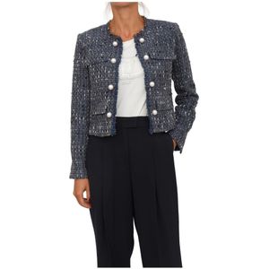 Liu Jo, Dames, Jassen, Blauw, Maat: XS Tweed,