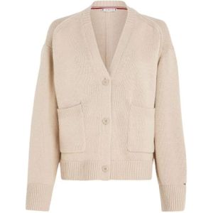 Tommy Hilfiger, Dames, Truien, Beige, Maat: M Wol,