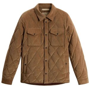 Woolrich, Heren, Jassen, Bruin, Maat: L Corduroy,