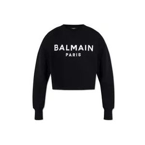 Balmain Geknipte sweatshirt , Black , Dames , Maat: XS