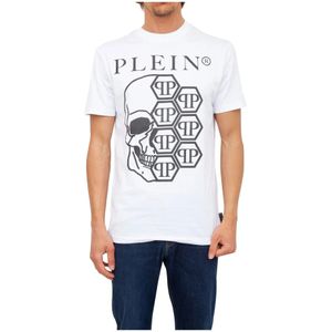 Philipp Plein, Heren, Tops, Wit, Maat: 3XL Katoen,