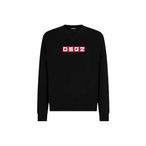 Dsquared2 Cool Fit Logo Sweatshirt , Black , Heren , Maat: 2XL