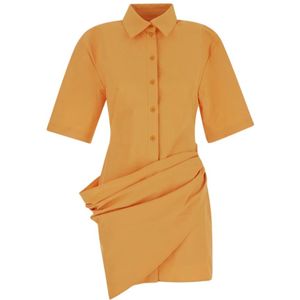 Jacquemus, Dames, Jurken, Oranje, Maat: 2XS Katoen,