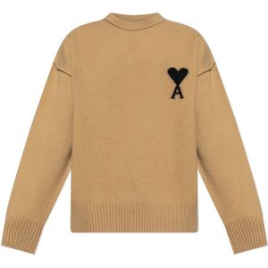 Ami Paris - Truien - Beige - Unisex - Wol