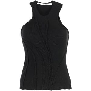 Talia Byre, Dames, Tops, Zwart, Maat: S Katoen,