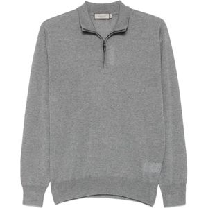 Canali, Heren, Truien, Grijs, Maat: L Wol,