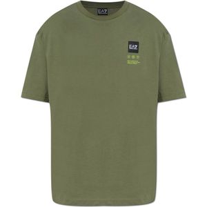 Emporio Armani Ea7, Heren, Tops, Groen, Maat: M Katoen,