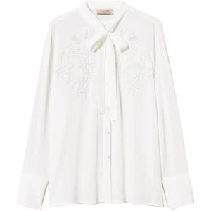 Twinset, Dames, Blouses & Shirts, Wit, Maat: XS Viscose,