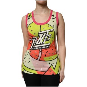 Dolce & Gabbana, Dames, Tops, Veelkleurig, Maat: XS Katoen,