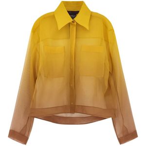 Max Mara, Dames, Blouses & Shirts, Geel, Maat: L Zijde,