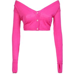 Jacquemus, Dames, Truien, Roze, Maat: 2XS Wol,