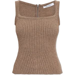 Max Mara, Dames, Tops, Beige, Maat: XS Wol,