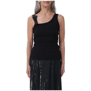 Versace Jeans Couture, Dames, Tops, Zwart, Maat: L Katoen,