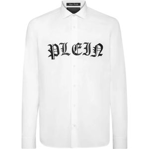 Philipp Plein, Heren, Overhemden, Wit, Maat: 3XL Katoen,