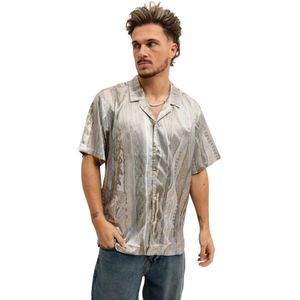 Carlo Colucci, Heren, Overhemden, Beige, Maat: M Poliester,