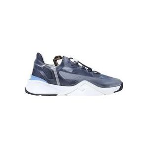 Fendi Blauwe Lage Sneakers , Blue , Heren , Maat: 43 EU