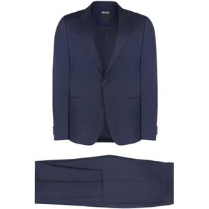 Zegna, Heren, Pakken, Blauw, Maat: M Wol,