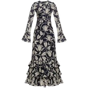 Agua by Agua Bendita, Dames, Jurken, Blauw, Maat: XS Linnen,