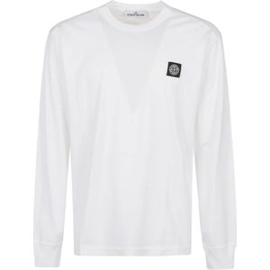 Stone Island, Heren, Tops, Wit, Maat: S Katoen,