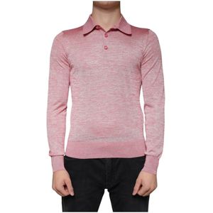 Dolce & Gabbana - Polo Shirt - Roze - Regular Fit - Lange Mouwen
