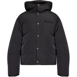 Jacquemus, Heren, Jassen, Zwart, Maat: S Leer,