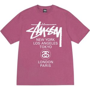 Stüssy, Heren, Tops, Roze, Maat: L Katoen,