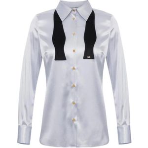Elisabetta Franchi, Dames, Blouses & Shirts, Blauw, Maat: XS Zijde,