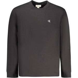 Calvin Klein - LS EASY MONOGRAM TEE - Shirt - Zwart - Lange Mouwen