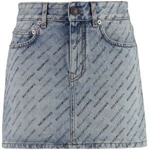 Balenciaga, Dames, Rokken, Blauw, Maat: M Denim,