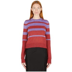 Rabanne, Dames, Truien, Rood, Maat: S Katoen,