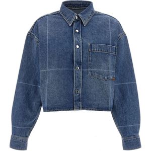 Alexander Wang, Dames, Blouses & Shirts, Blauw, Maat: S Denim,